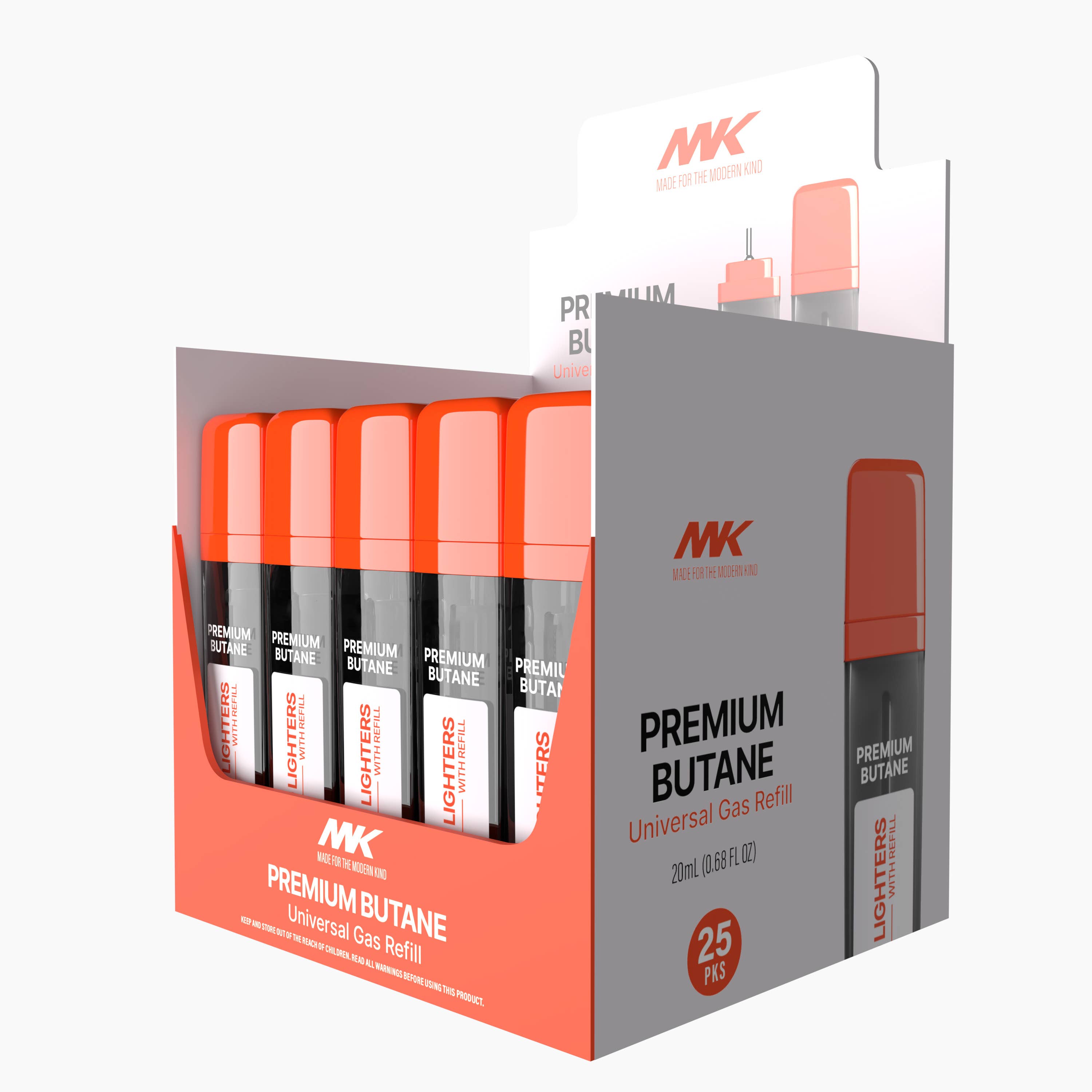 MK Lighters Premium Butane 20ml with 4 Replace Flints