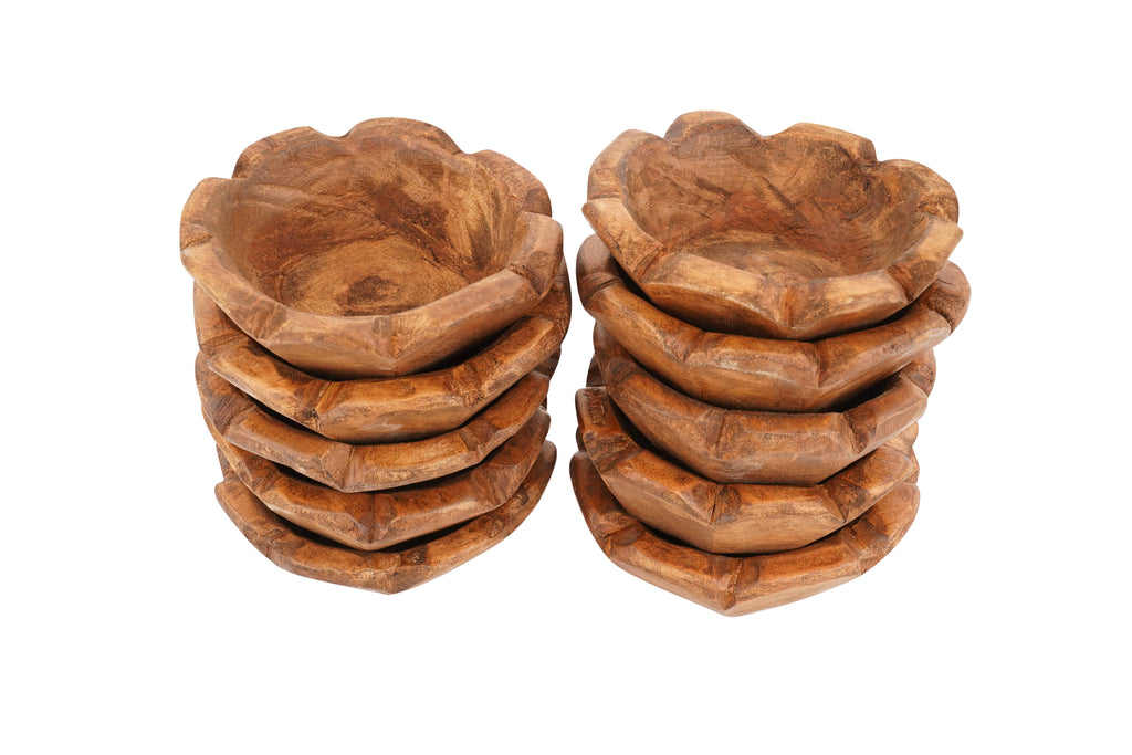 Wooden Stubby mini flower candle bowl Cusomize it..