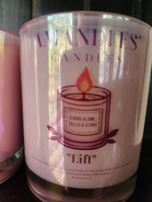 14oz Candle ''Lift''  Juicy Pomegranate. blackberry, notes of dew berry, sandalwood, & musk