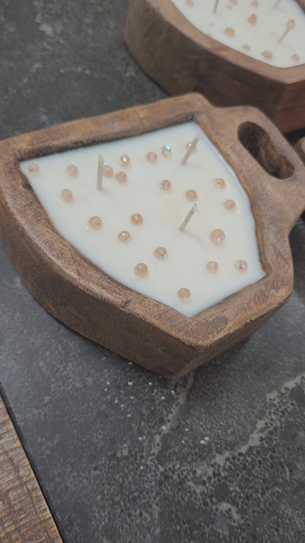 Sweet Coffee Scented Wooden Dough Bowl Coffee Mug Candle 6x7