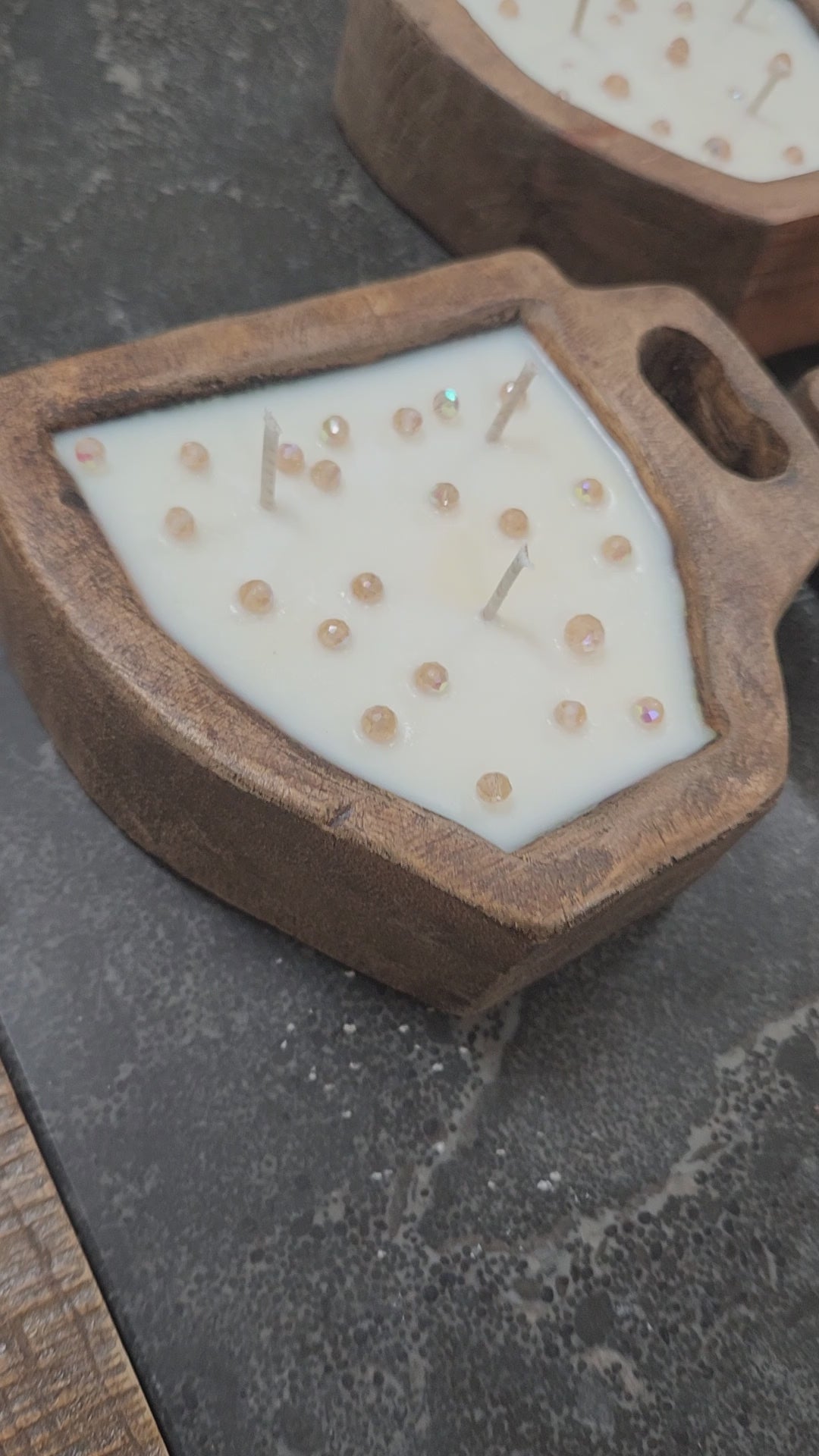 Sweet Coffee Scented Wooden Dough Bowl Coffee Mug Candle 6x7