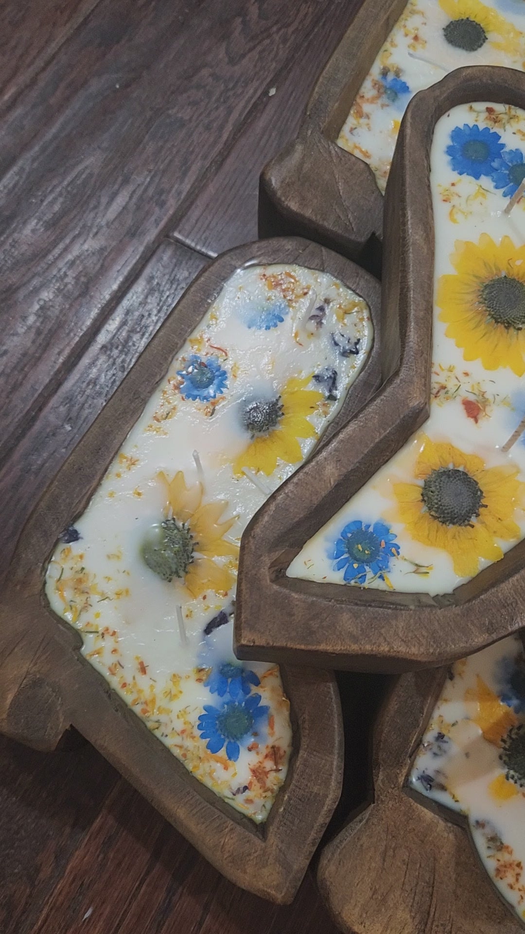 Texas Two Step wooden dough bowl candle