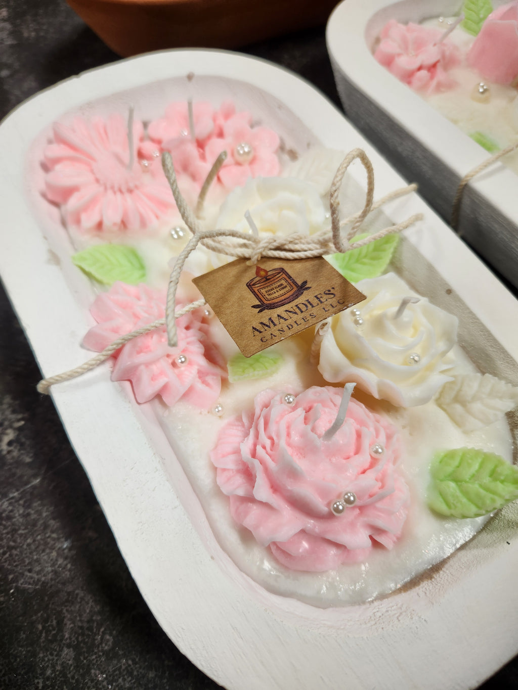 Floral Dough Bowl Candles. Customize it.