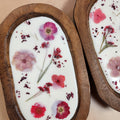 Sunflower Floral 18oz Scented Wooden Dough Bowl Candle