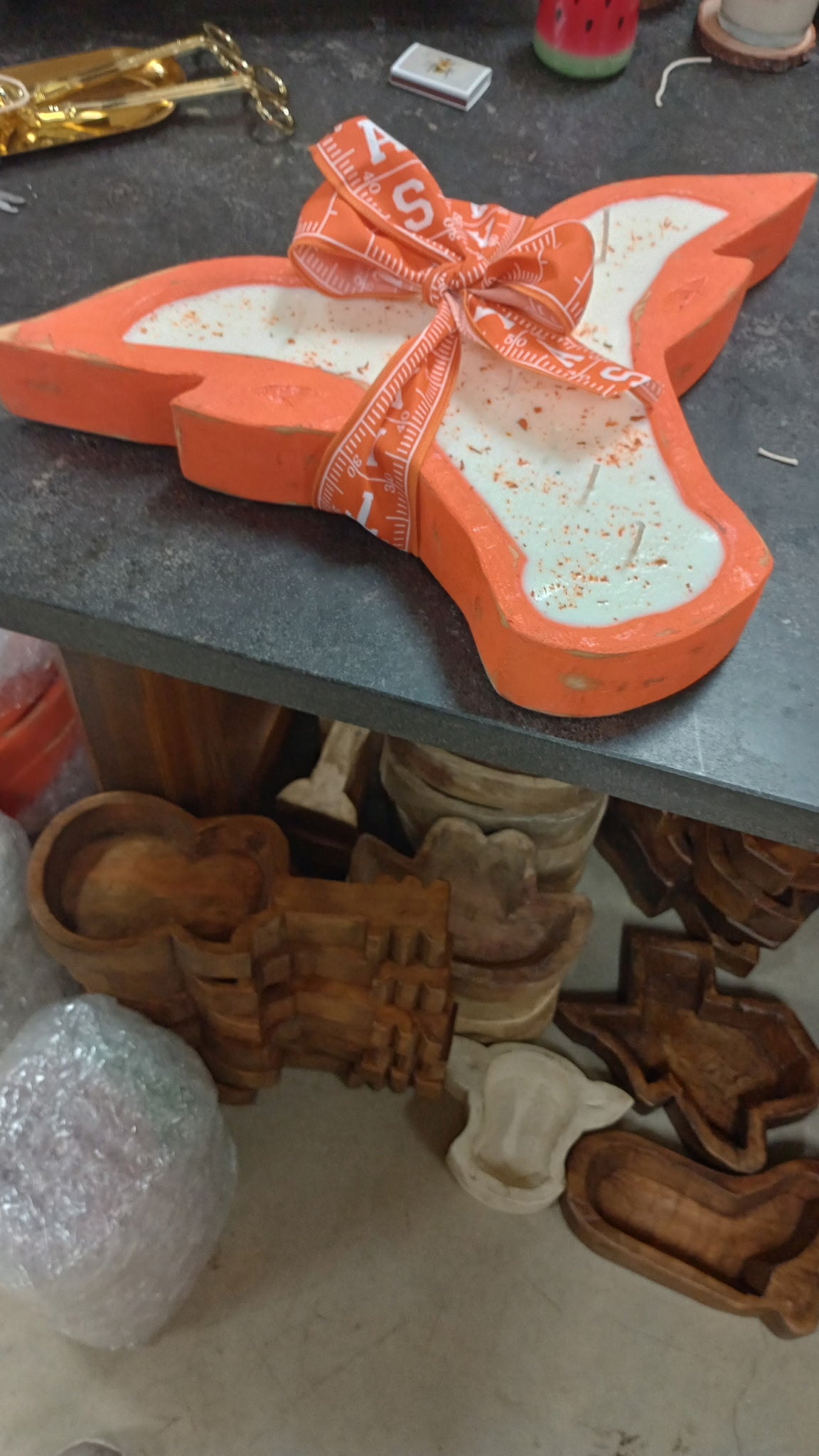 Long Horn 10x18 34oz Wooden Dough Bowl Candle Customize it.
