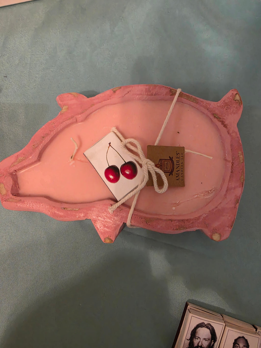 🐖 Piglet Wooden Dough Bowl Candle with matches"Hog Tied" Customize your Scent.