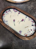 Vanilla Sugar Plum Wooden Dough Bowl Candle 16 oz