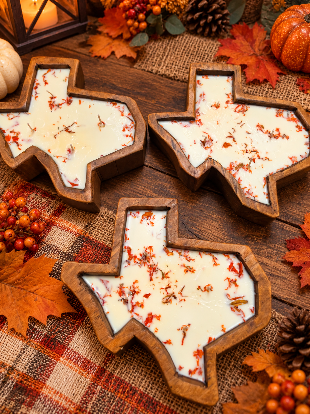 State of Texas Wooden Dough Bowl Candle 16-18 oz