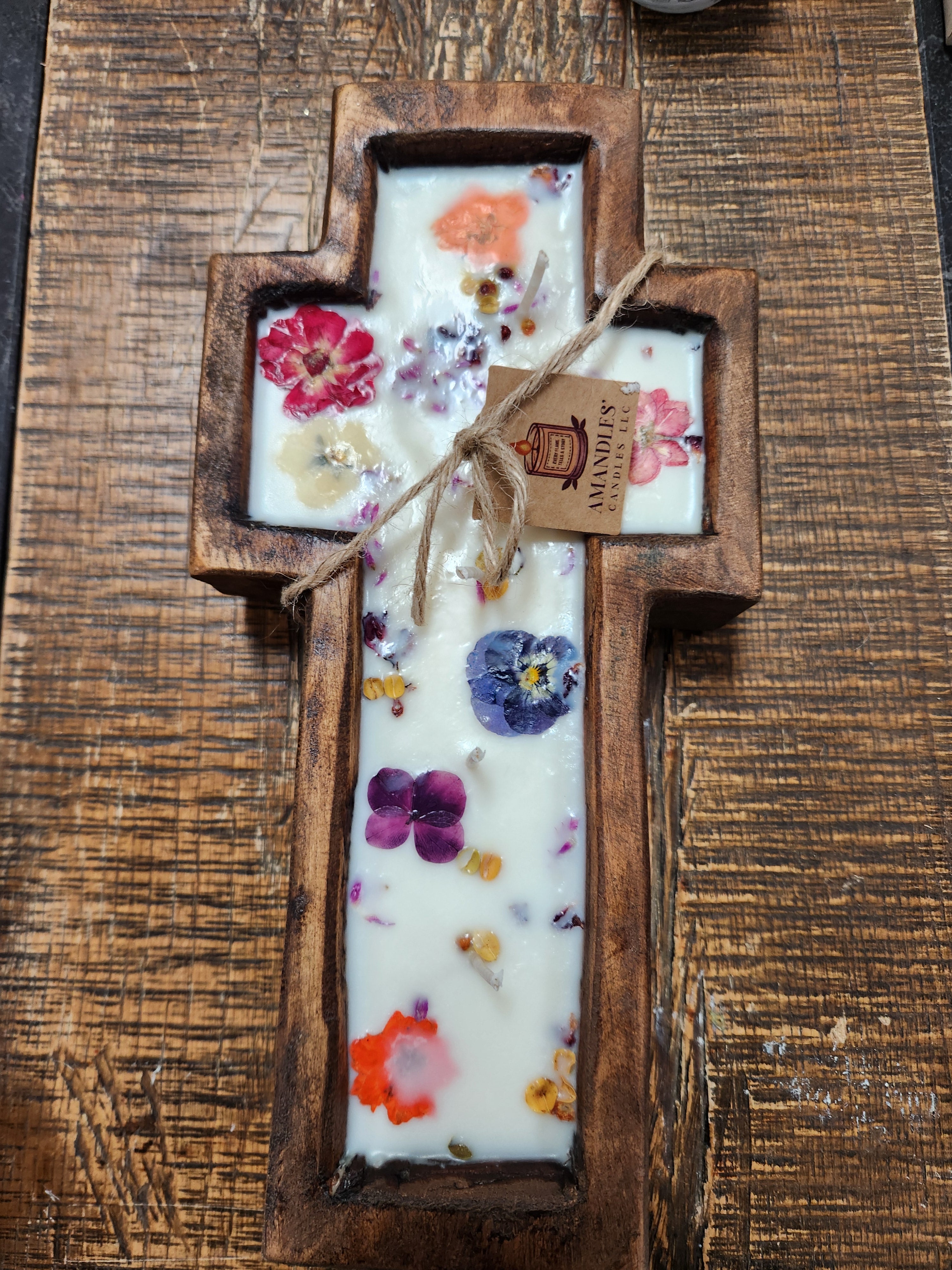 Large Wooden Dough Bowl Candle