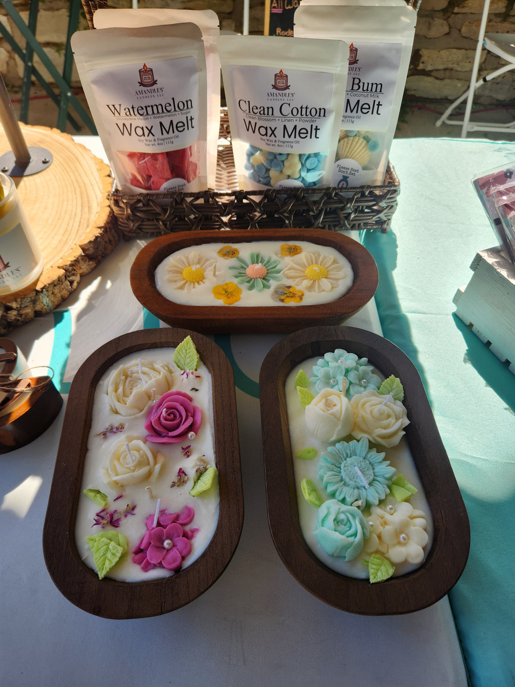 Floral Dough Bowl Candles. Customize it.