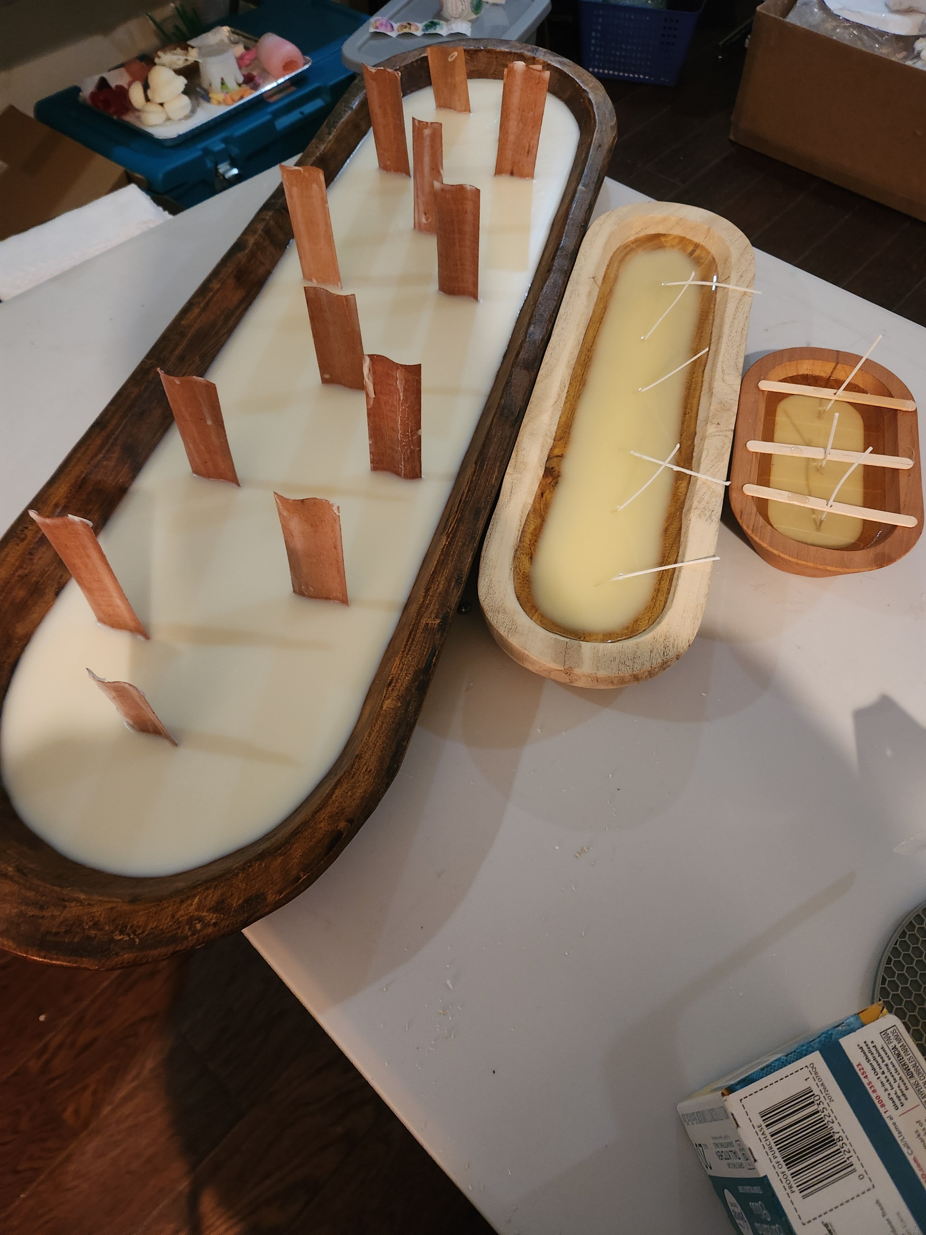 Texas Size Wooden Dough Bowl Candle Custom any scent, plain no decor